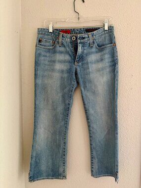AG Adriano Goldschmied The Saga Cropped Jeans 27R Low Rise Light Wash USA